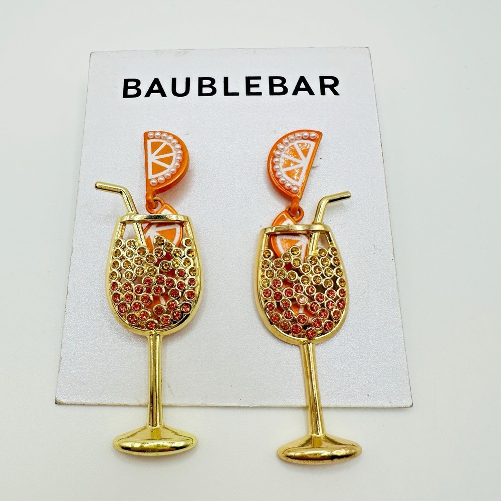 Baublebar Earrings "Aperoly Ever After"2.5" Drop Pierced Dangles New Festive